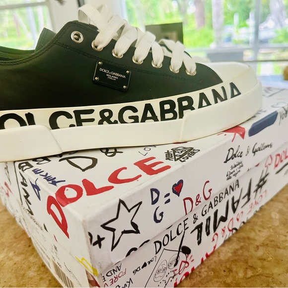 Dolce and Gabbana sneakers in black and white size 10.5 women.